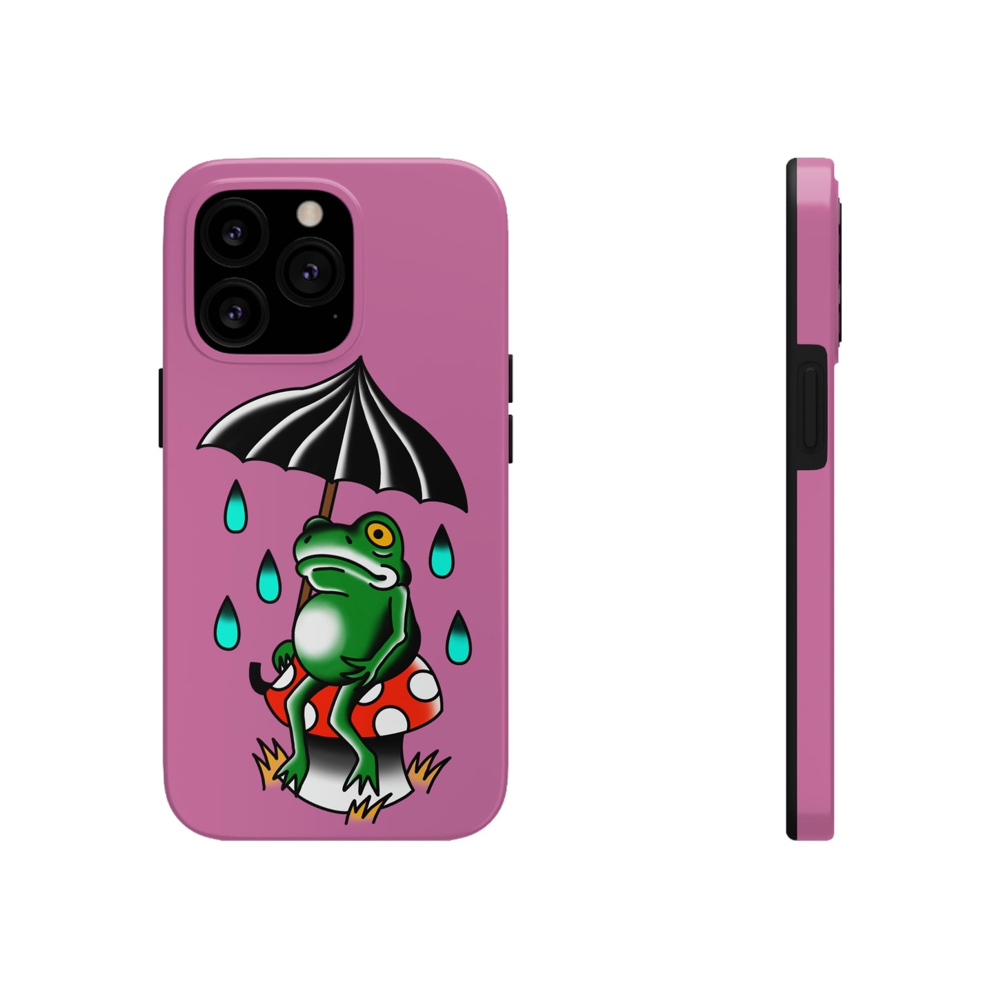 Rainy Day Frog Pink Tough Phone Cases, Case-Mate