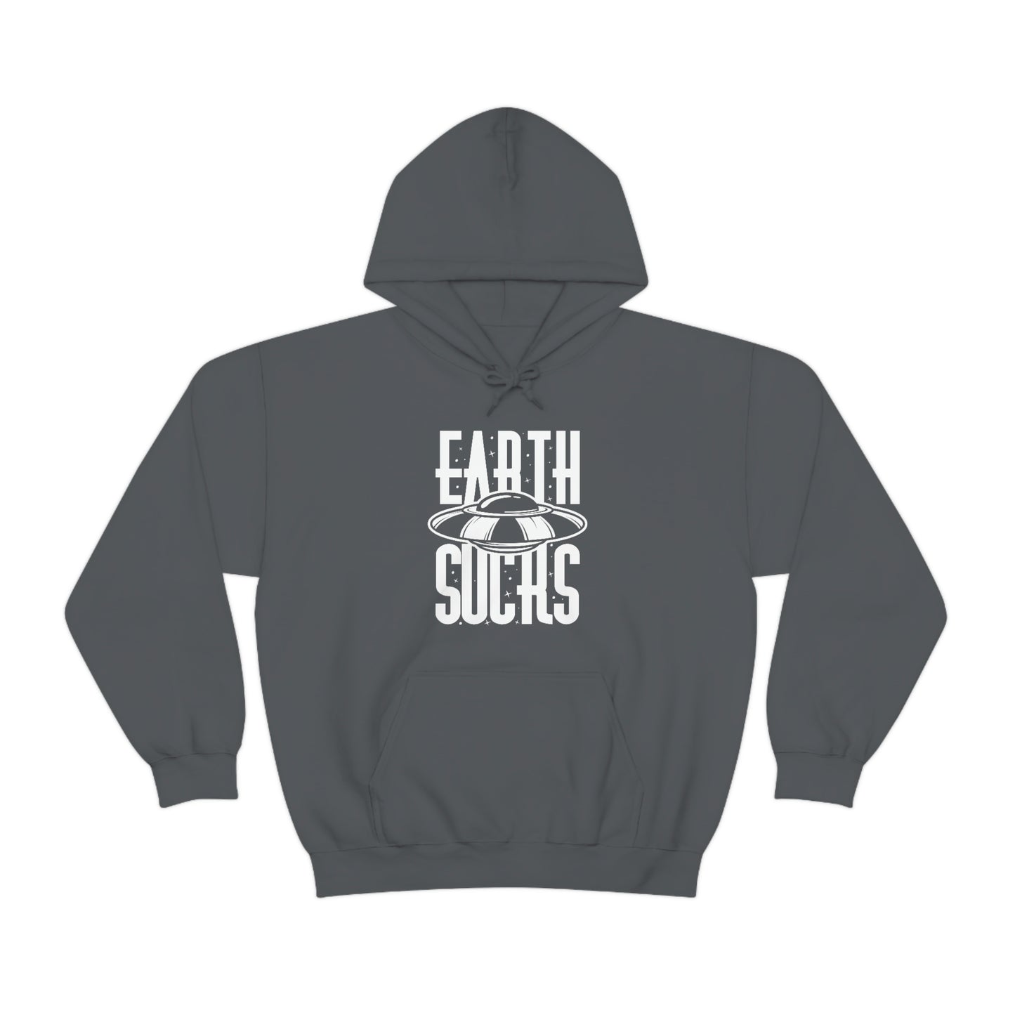 Earth Sucks White Font Unisex Heavy Blend™ Hooded Sweatshirt