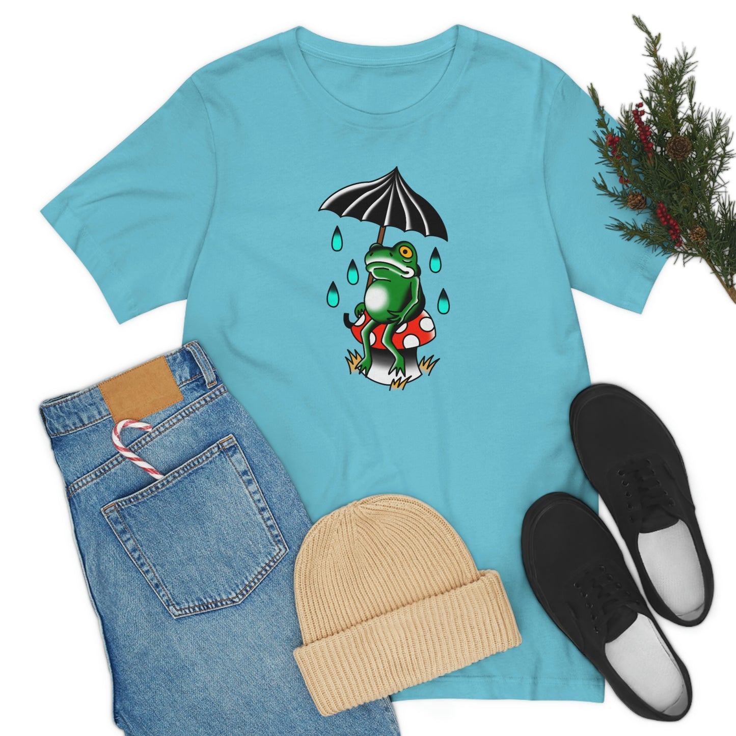 Rainy Day Frog Unisex Jersey Short Sleeve Tee