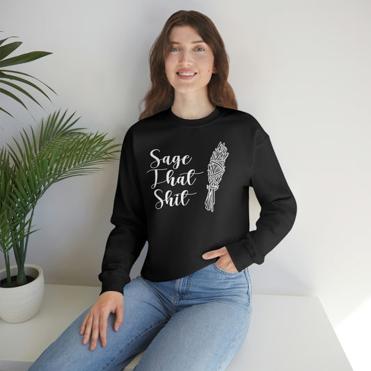 Sage That White Font unisex heavy blend crewneck sweatshirt