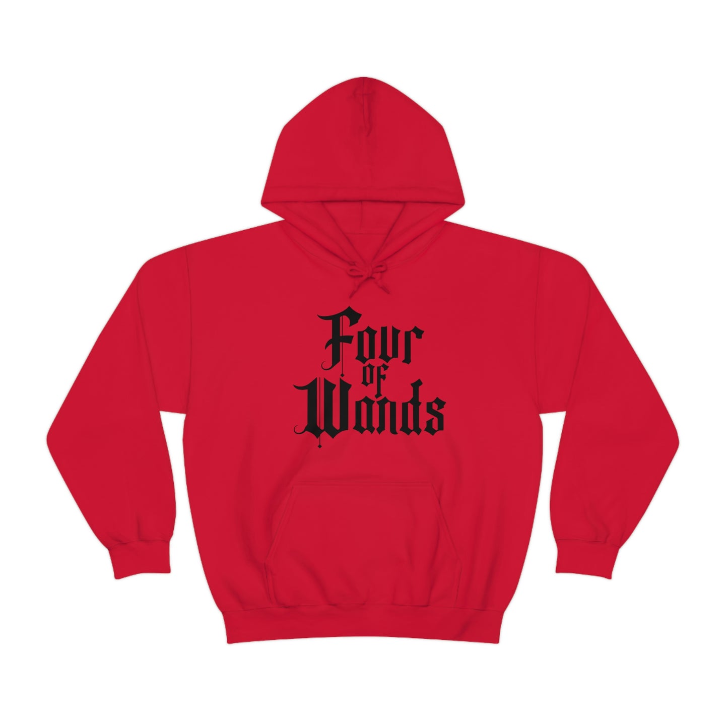 Four of Wands Black Logo Unisex Heavy Blend™ Hooded Sweatshirt