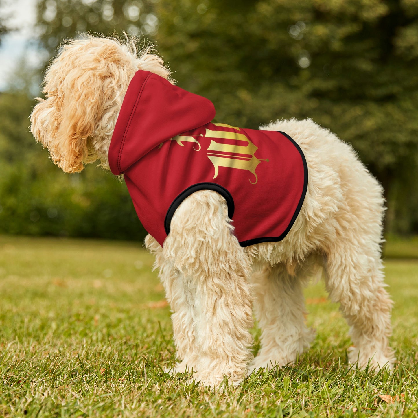 Four of Wands Red Dog Hoodie