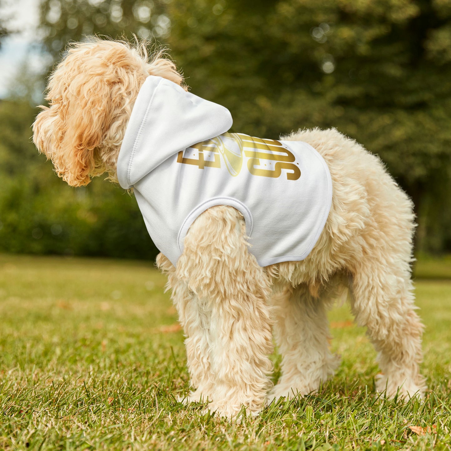 Earth Sucks White Dog Hoodie