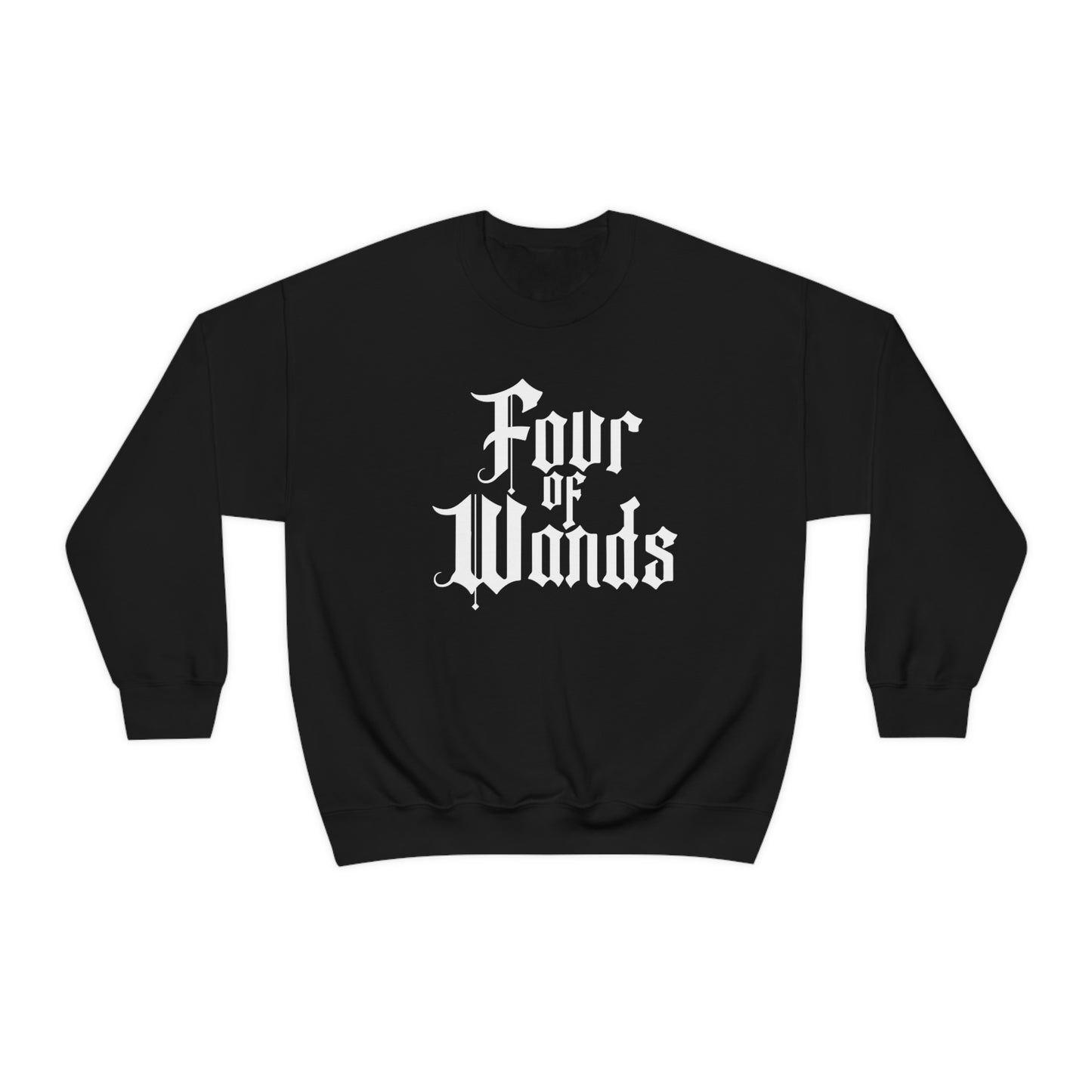 Four of Wands White Logo unisex heavy blend crewneck sweatshirt