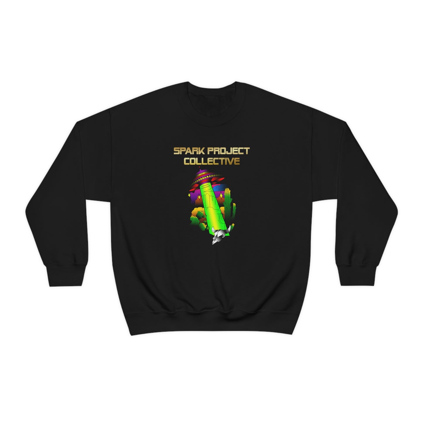 UFO Spark Gold Font Unisex Heavy Blend™ Crewneck Sweatshirt