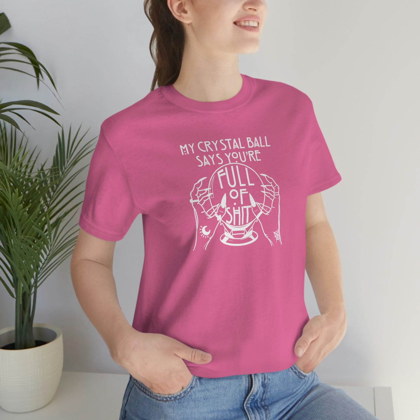 My Crystal Ball White Font Unisex Jersey Short Sleeve Tee