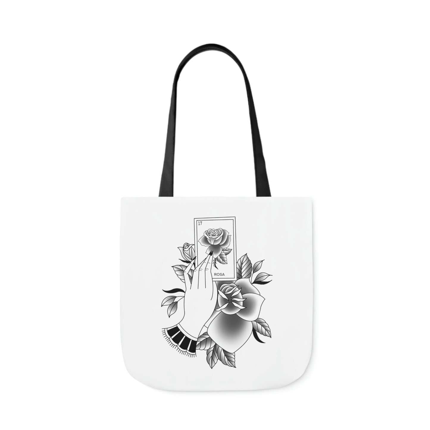 Rosa Card AOP Polyester Canvas Tote Bag