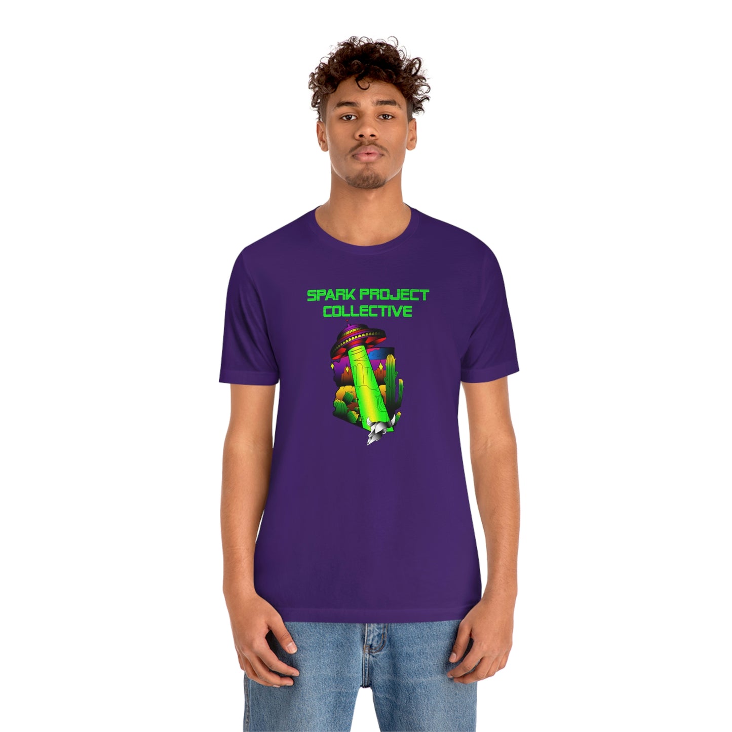 UFO Spark Green Font unisex jersey short sleeve tee