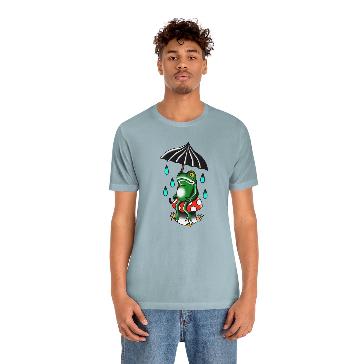 Rainy Day Frog Unisex Jersey Short Sleeve Tee