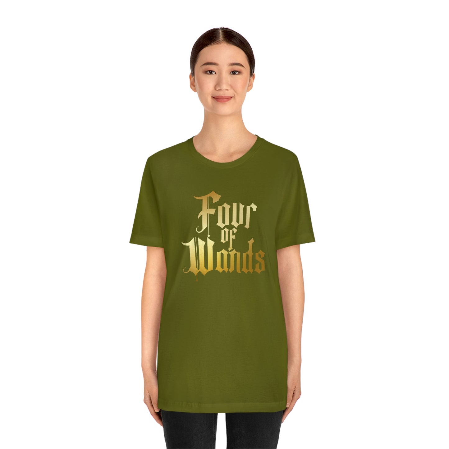 Four of Wands Gold Logo Unisex Jersey Short Sleeve Tee