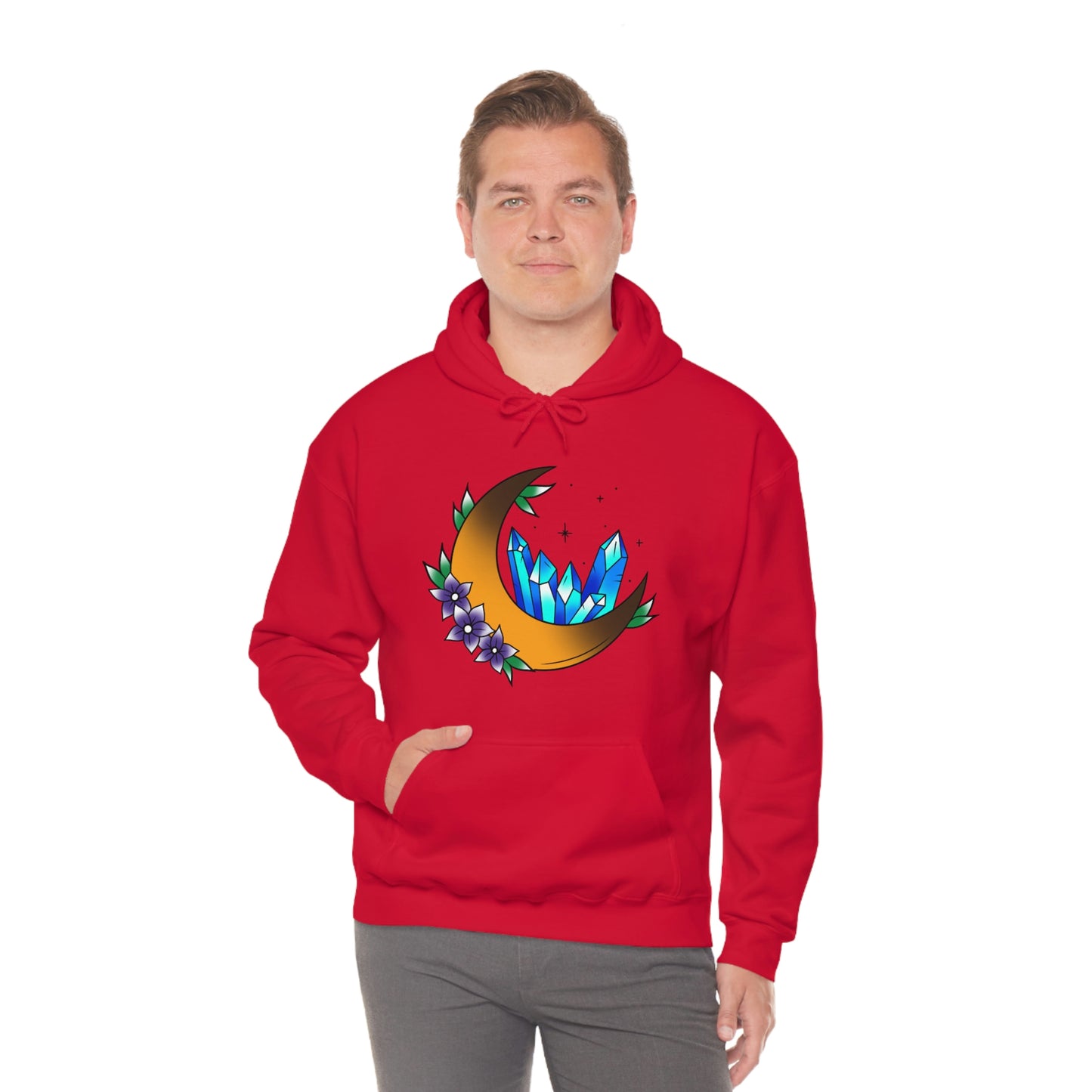 Blue Crystal Flower Unisex Heavy Blend™ Hooded Sweatshirt