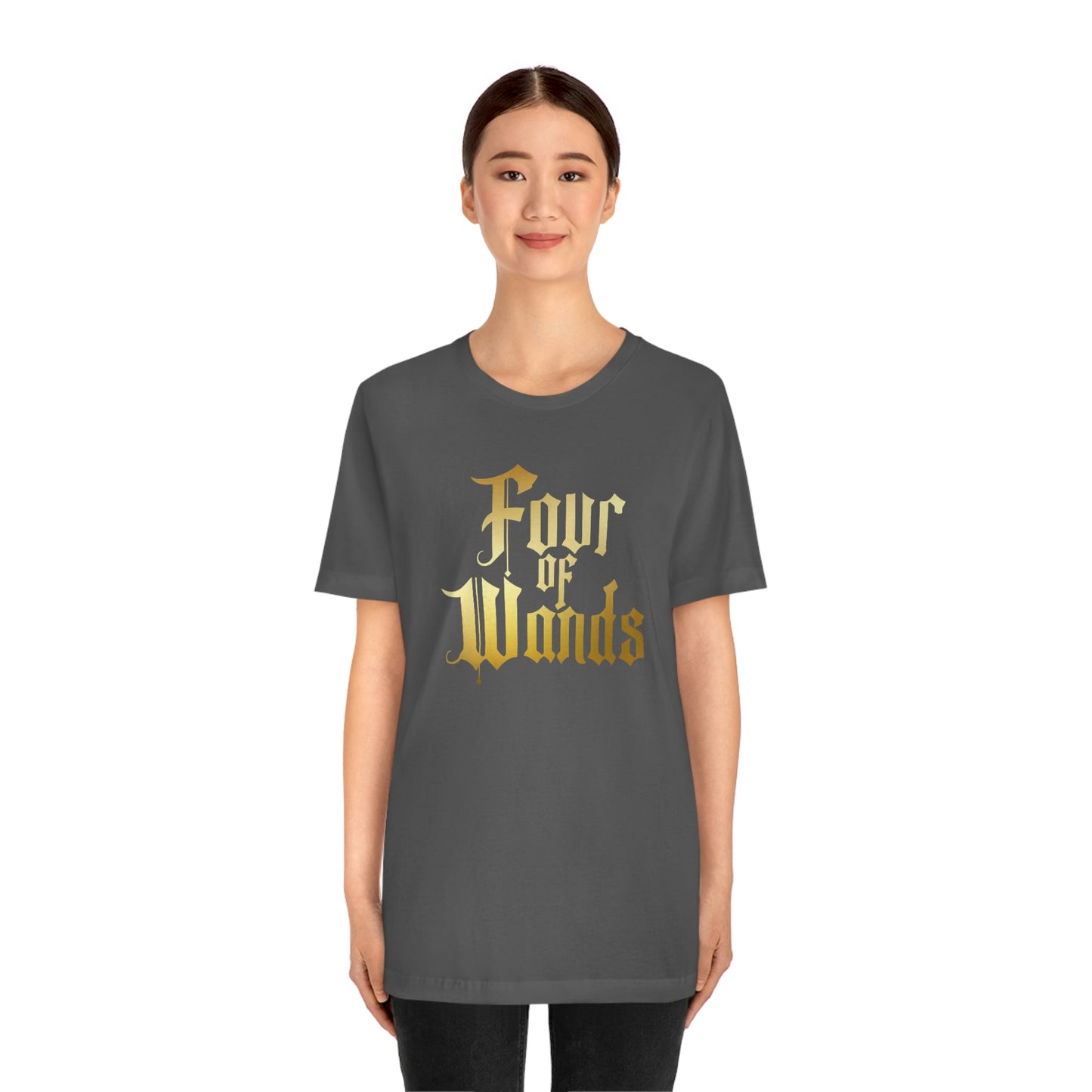 Four of Wands Gold Logo Unisex Jersey Short Sleeve Tee