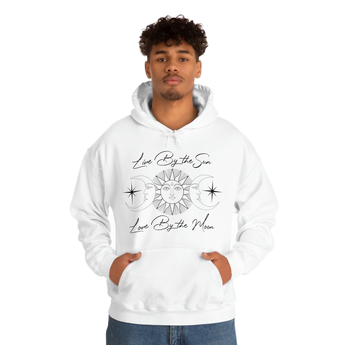 Live by The Sun Black Font Unisex Heavy Blend™ Hooded Sweatshirt