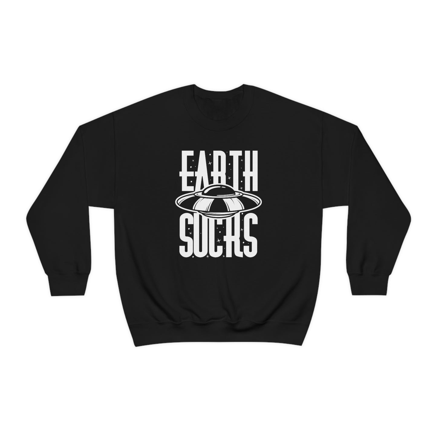 Earth Sucks White Font unisex heavy blend crewneck sweatshirt