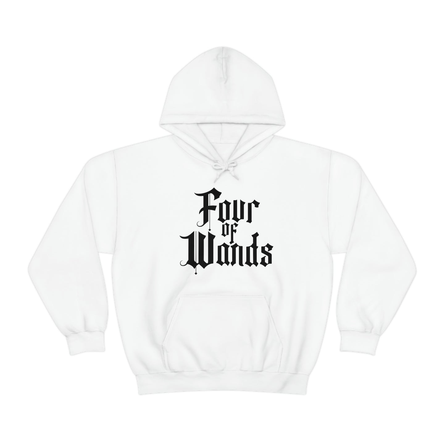 Four of Wands Black Logo Unisex Heavy Blend™ Hooded Sweatshirt