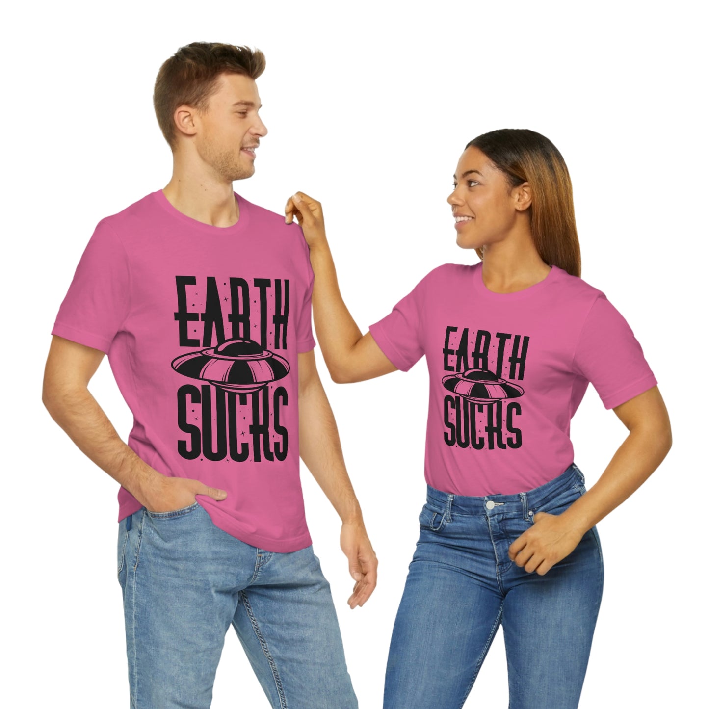 Earth Sucks Black Font Unisex Jersey Short Sleeve Tee