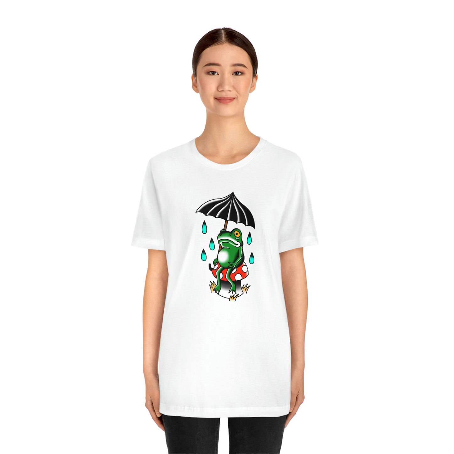 Rainy Day Frog Unisex Jersey Short Sleeve Tee