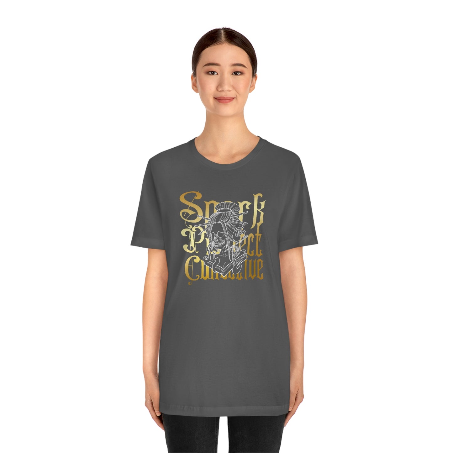 Japanese Spark Gold Font Unisex Jersey Short Sleeve Tee