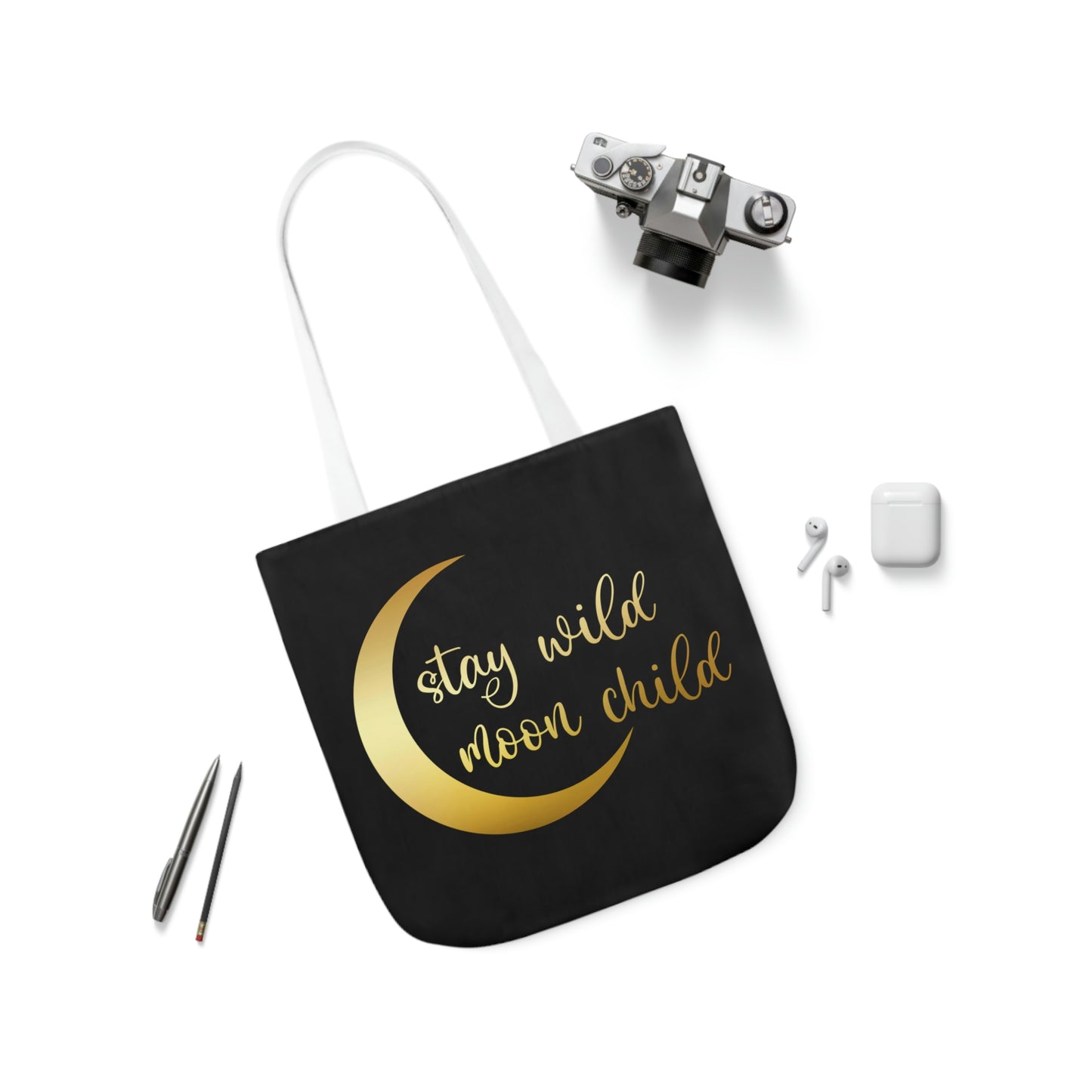 Stay Wild Moon Child AOP Polyester Canvas Tote Bag