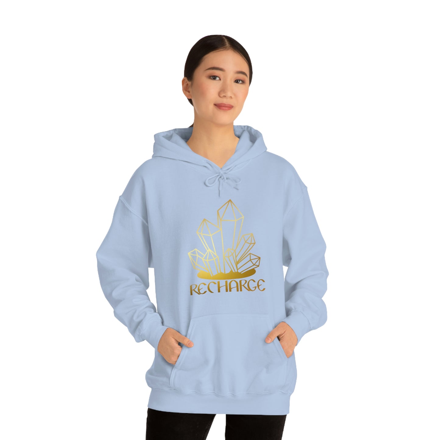 Recharge Gold Font Unisex Heavy Blend™ Hooded Sweatshirt