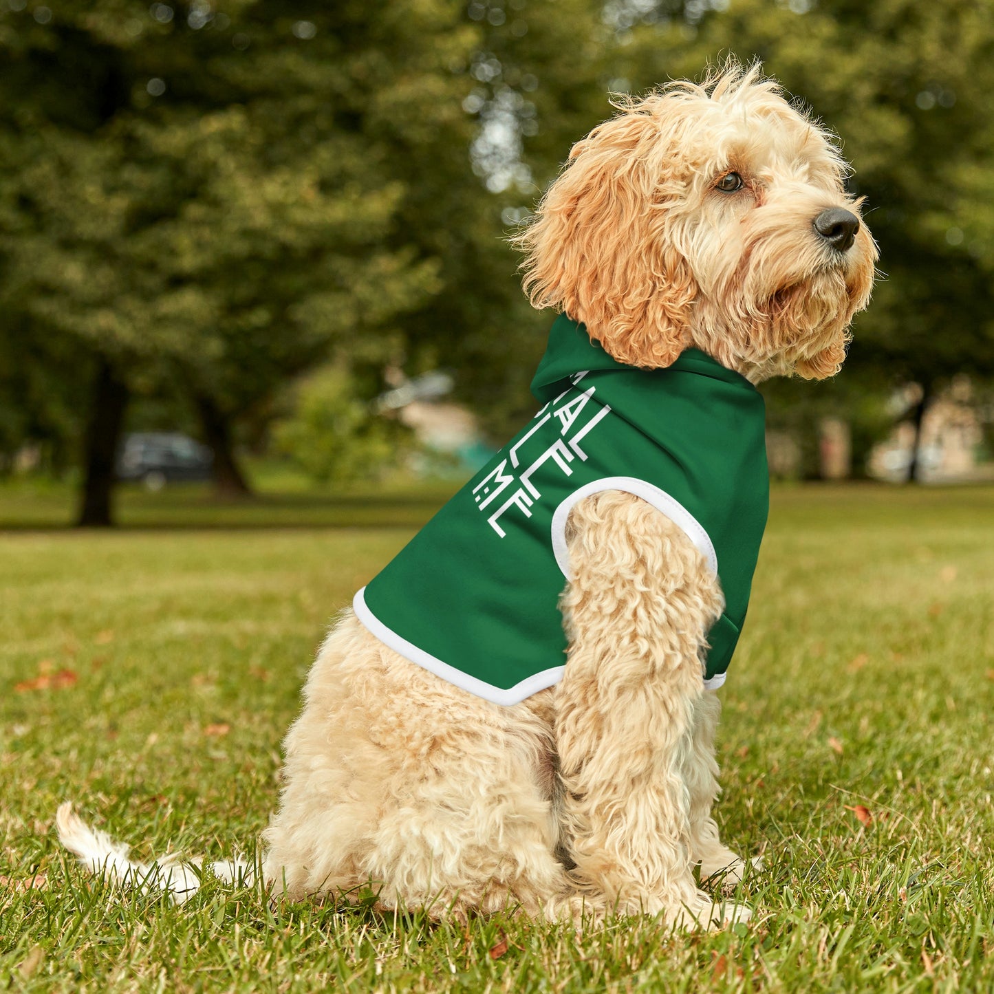 Normal People Scare Me Dark Green Dog Hoodie