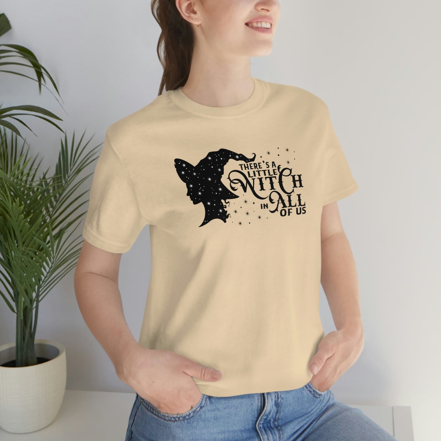 Witch In All of Us Black Font Unisex Jersey Short Sleeve Tee