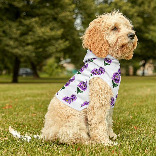 Flower Pattern White Dog Hoodie