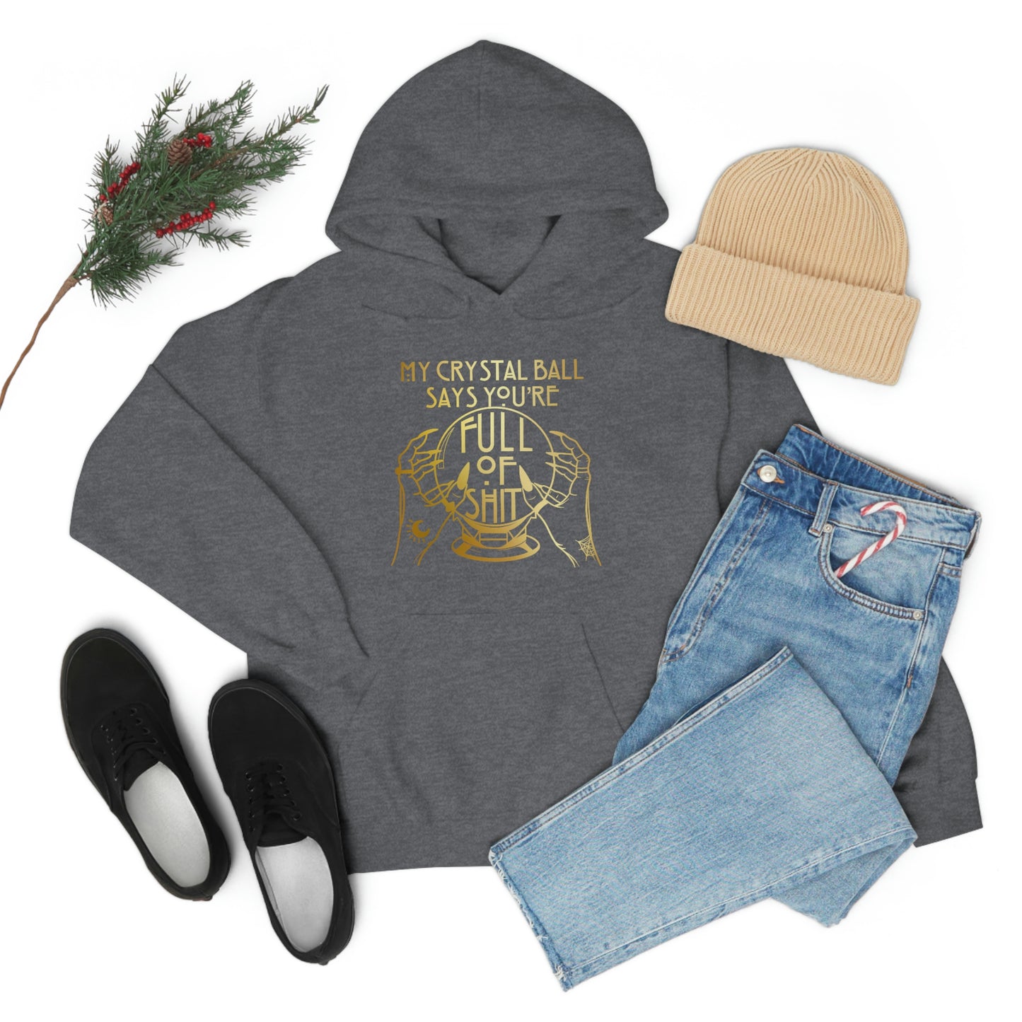 My Crystal Ball Gold Font Unisex Heavy Blend™ Hooded Sweatshirt