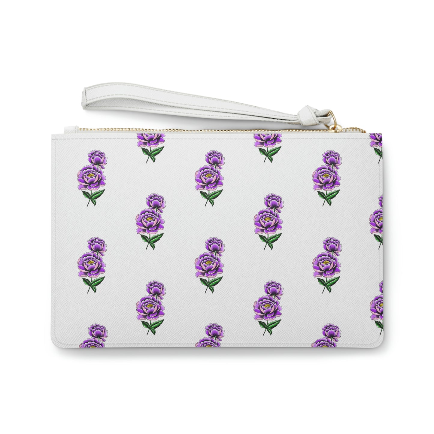 Flower, White Clutch Bag