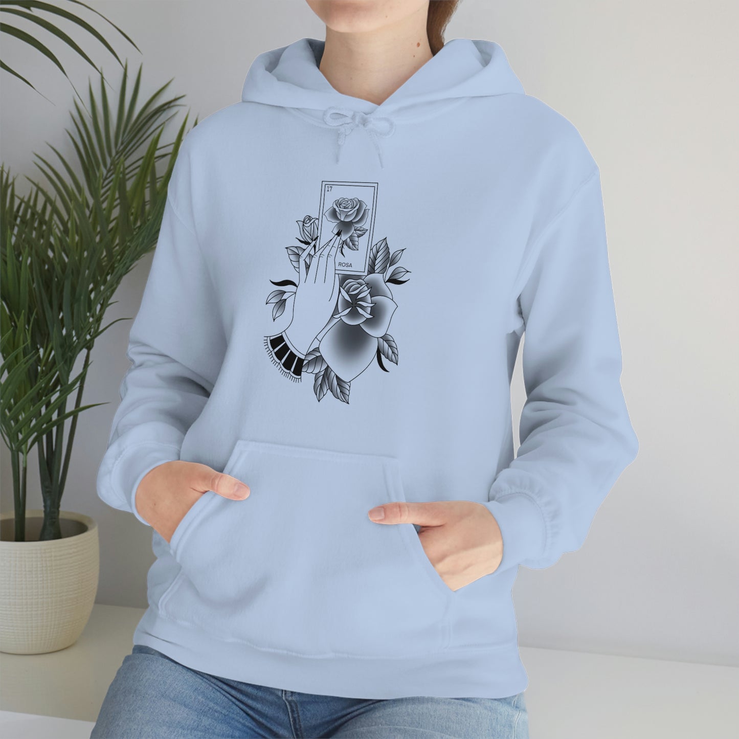 Rosa Card Black Shaded Unisex Heavy Blend™ Hooded Sweatshirt