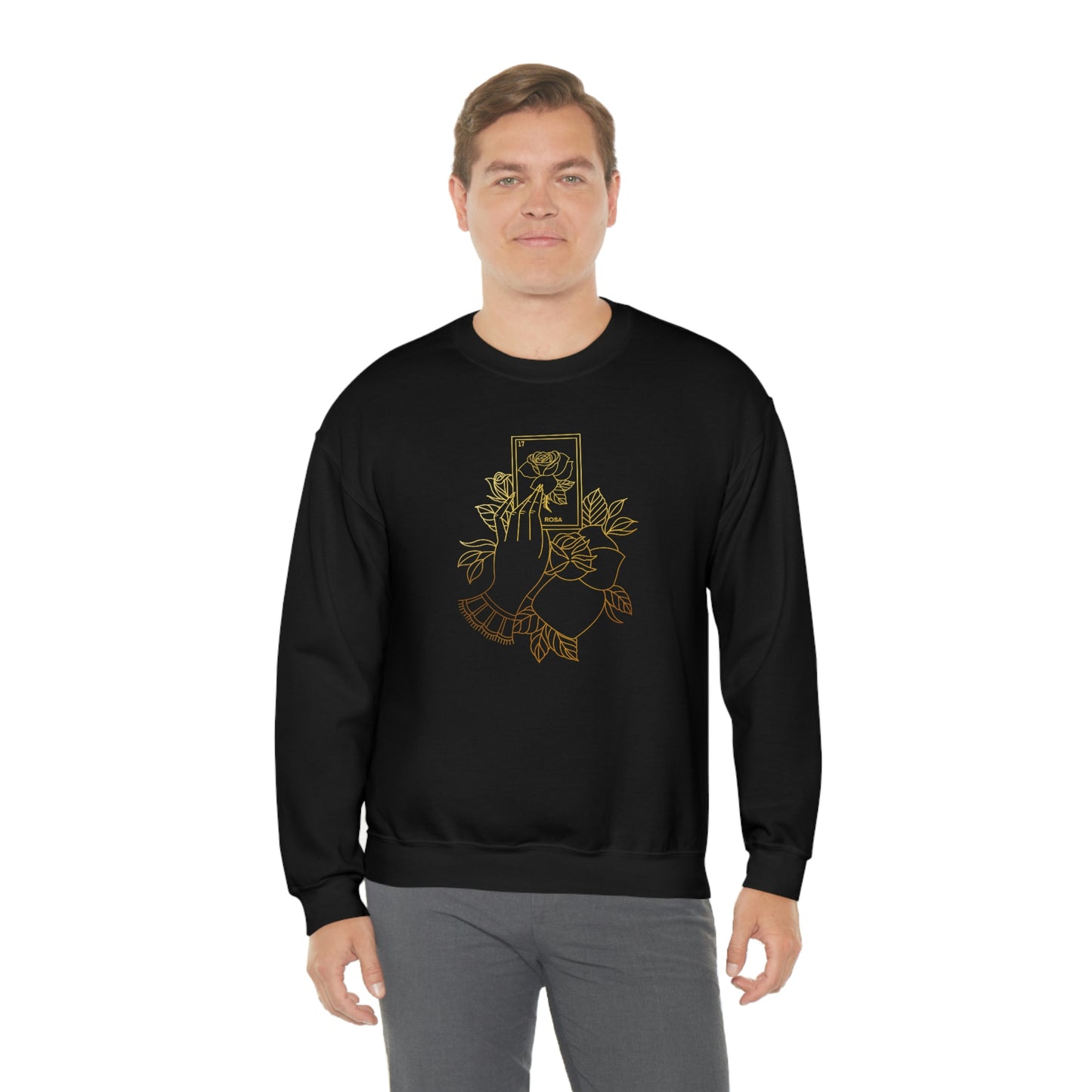 Rosa Card Gold Shading unisex heavy blend crewneck sweatshirt