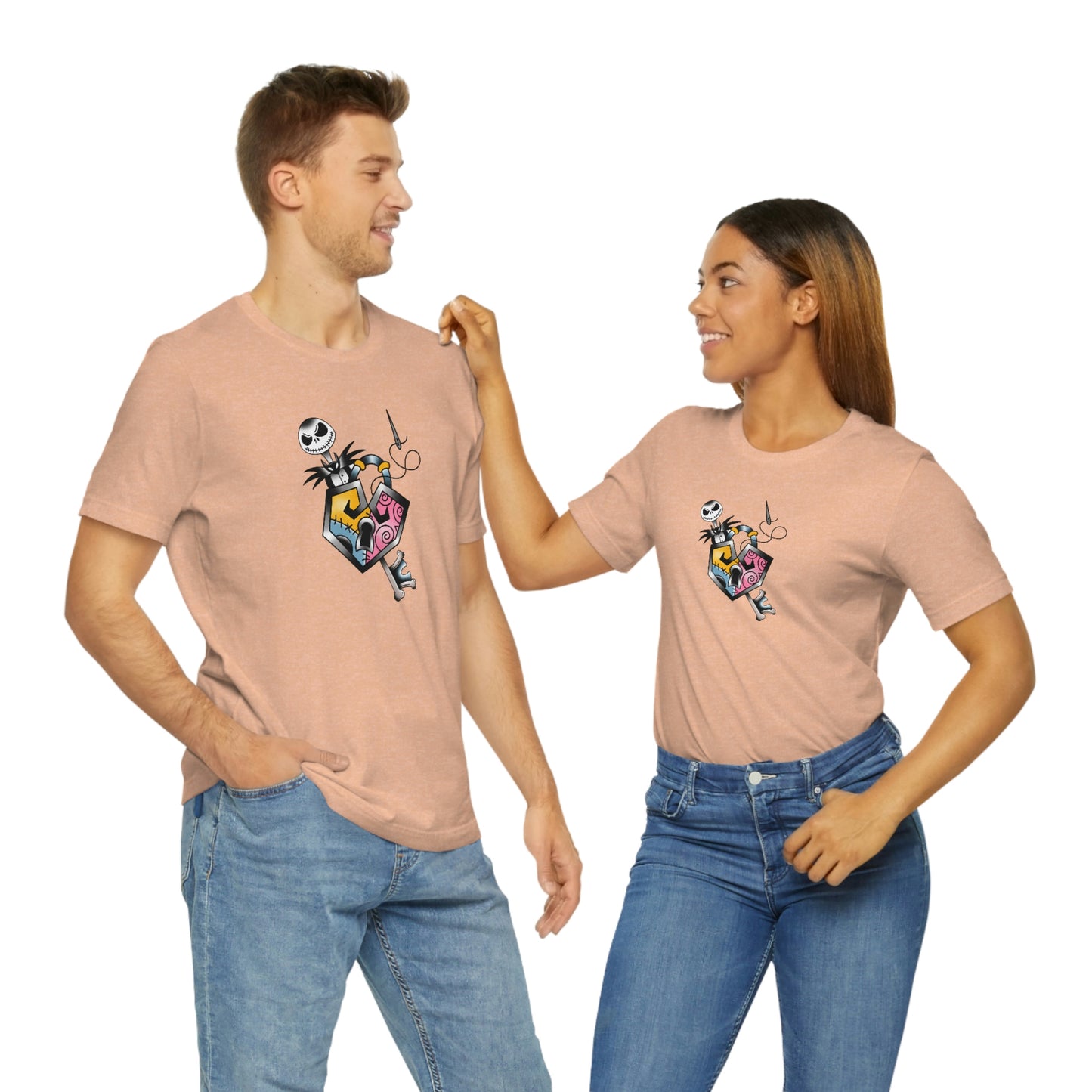 Jack and Sally Lock and Key Unisex Jersey Short Sleeve Tee