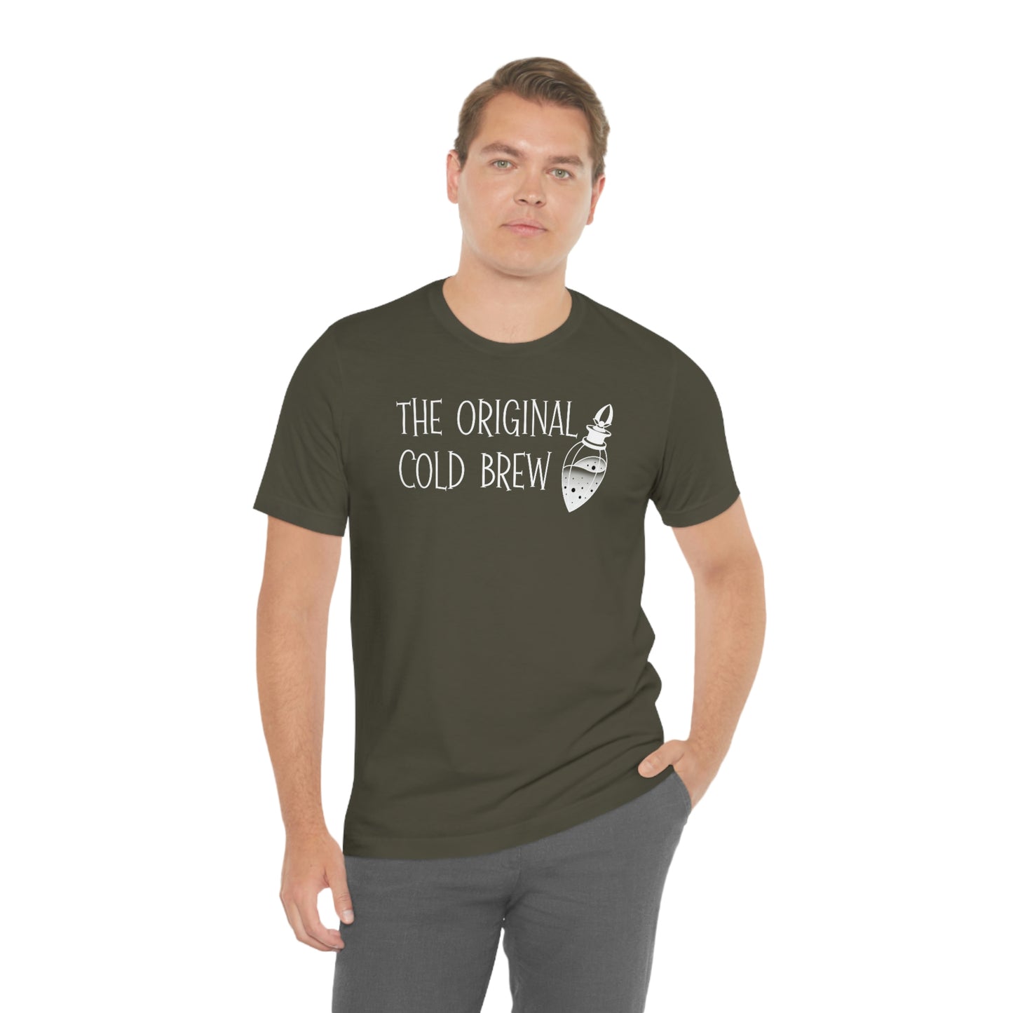 The Original Cold Brew White Font Unisex Jersey Short Sleeve Tee