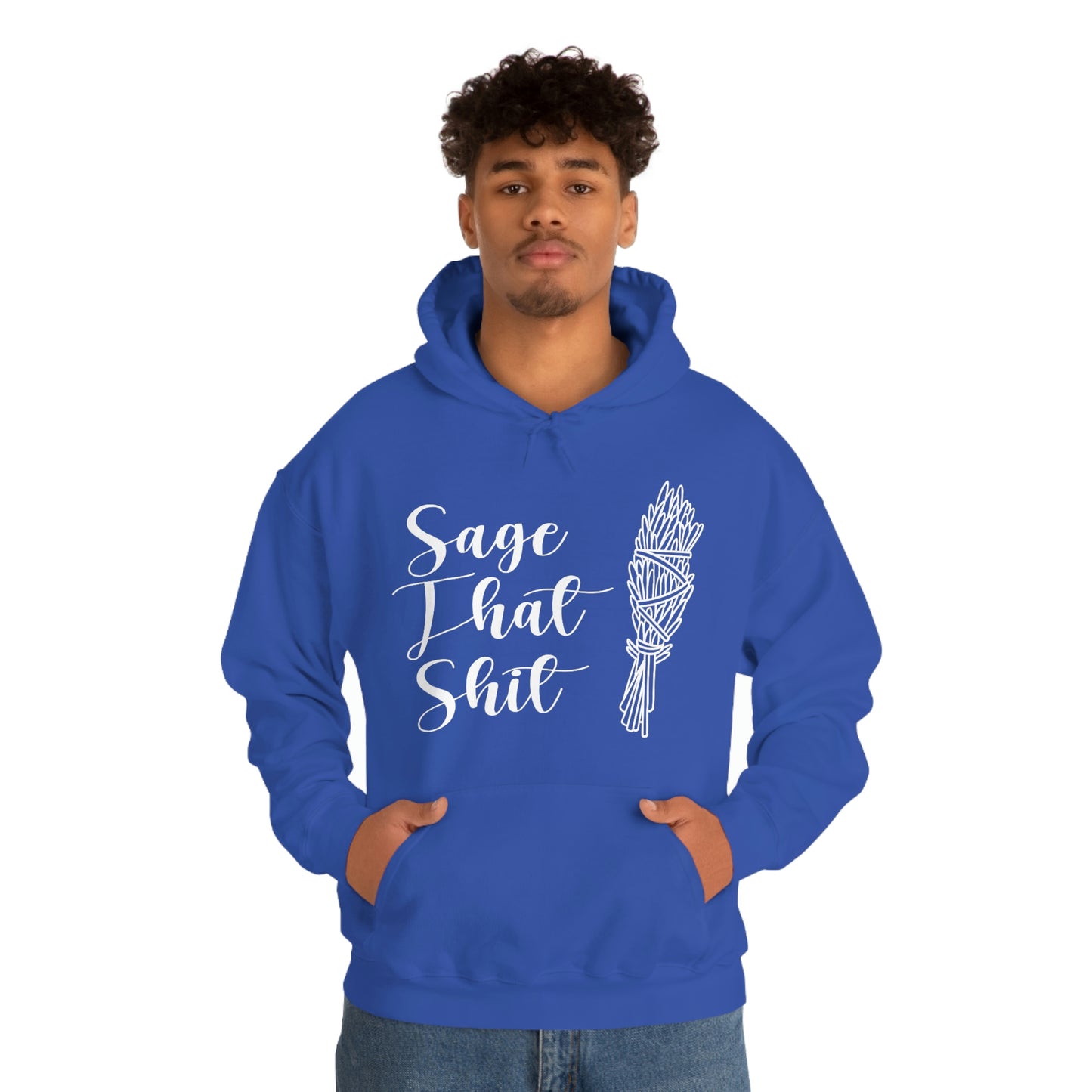 Sage That White Font Unisex Heavy Blend™ Hooded Sweatshirt