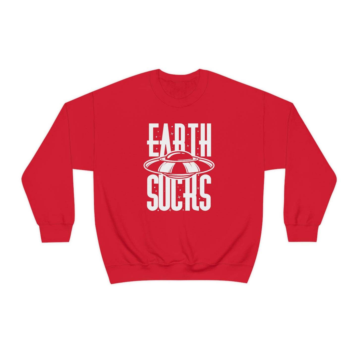 Earth Sucks White Font unisex heavy blend crewneck sweatshirt