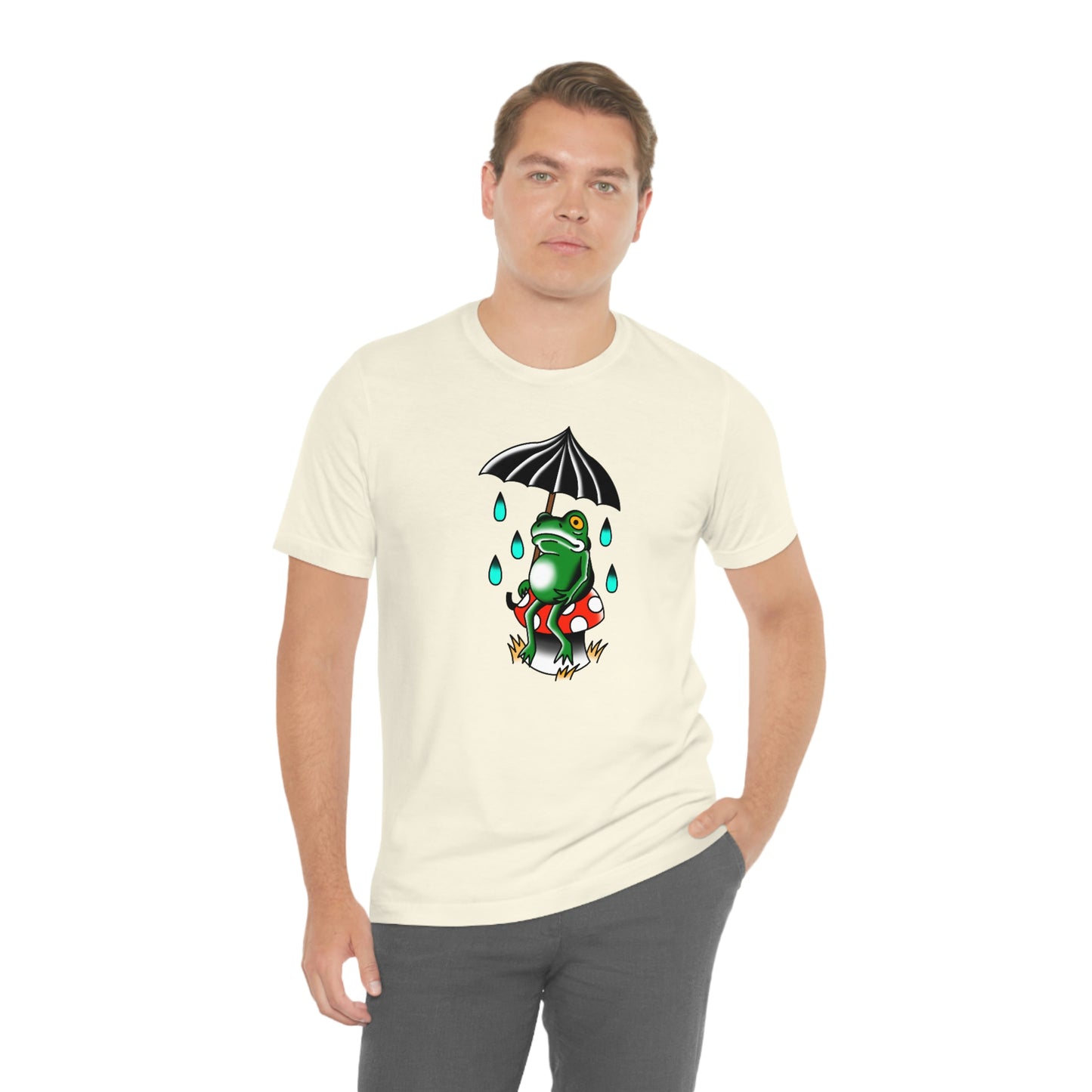 Rainy Day Frog Unisex Jersey Short Sleeve Tee