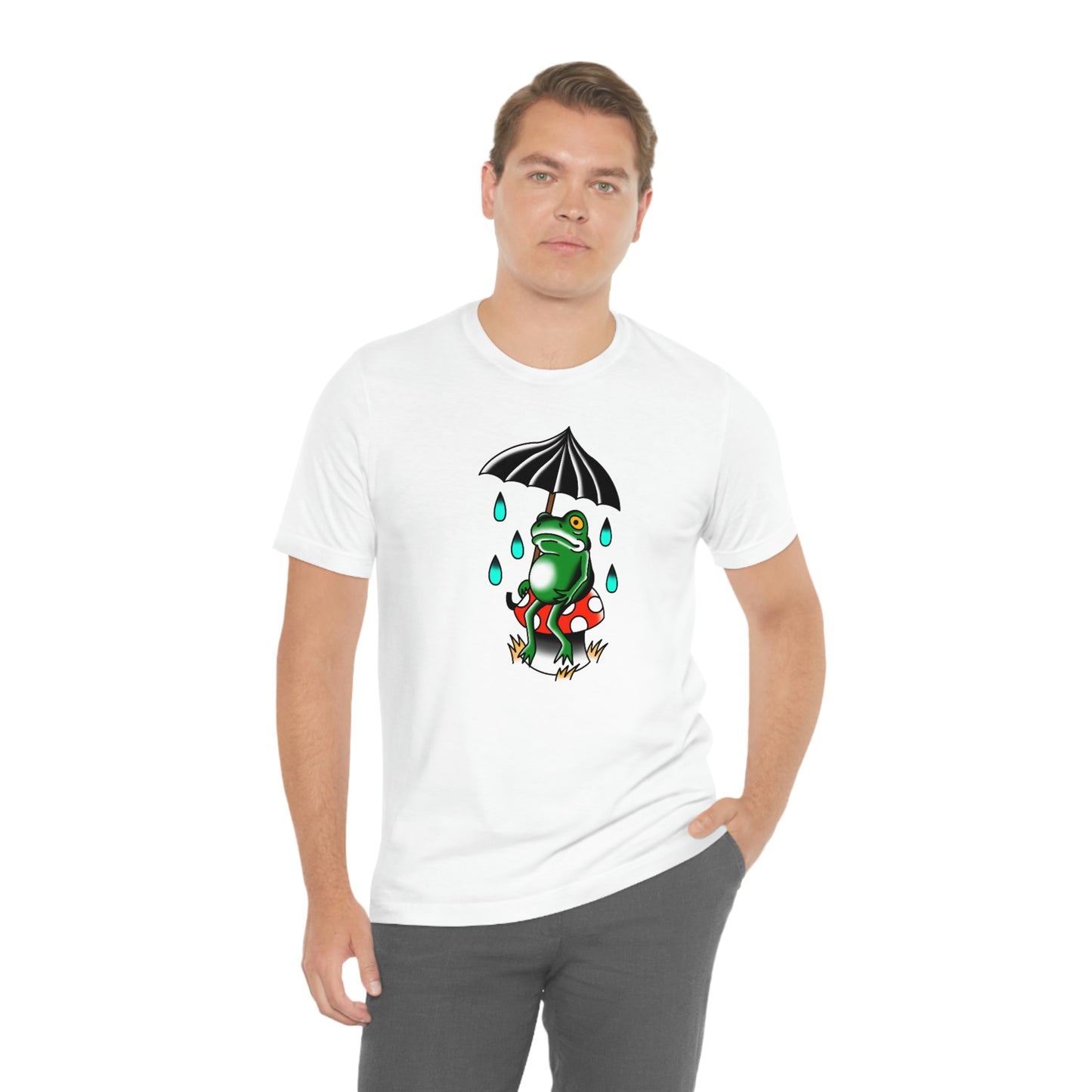 Rainy Day Frog Unisex Jersey Short Sleeve Tee