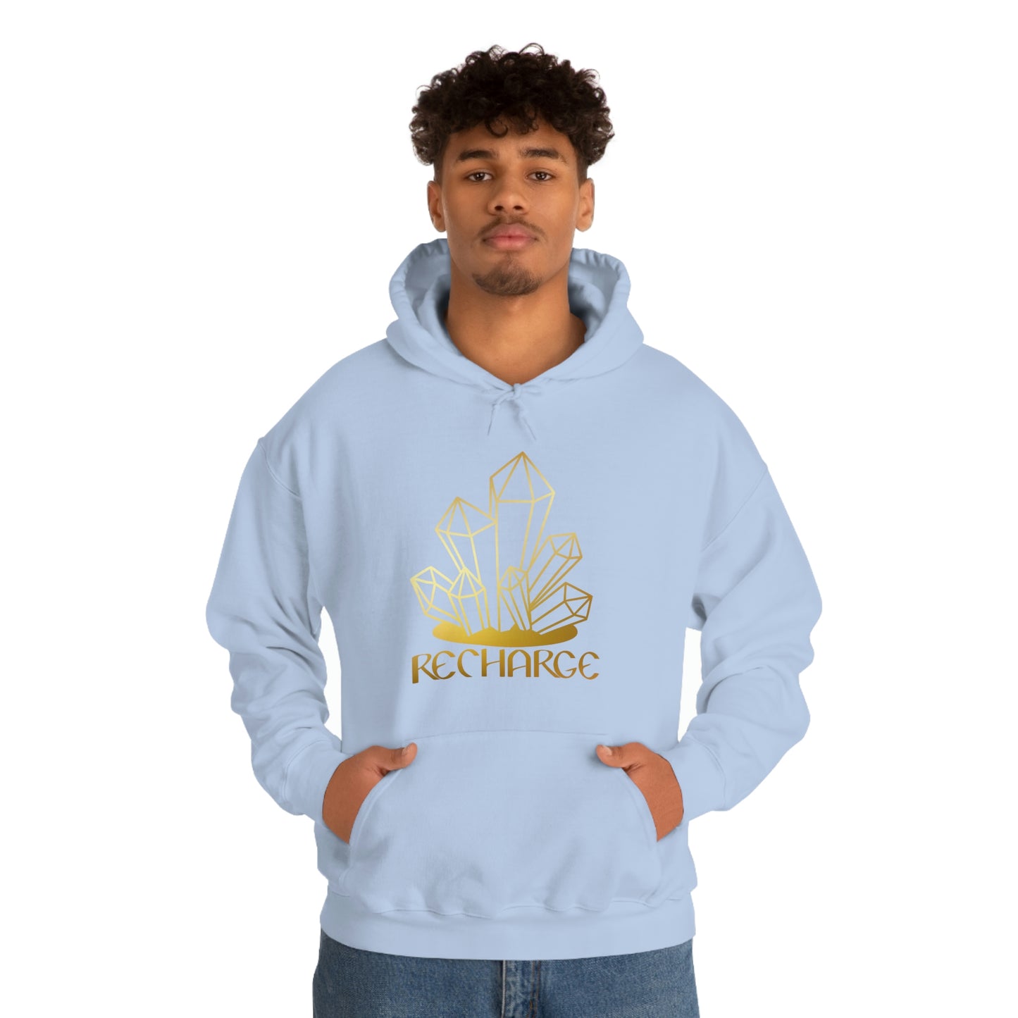 Recharge Gold Font Unisex Heavy Blend™ Hooded Sweatshirt