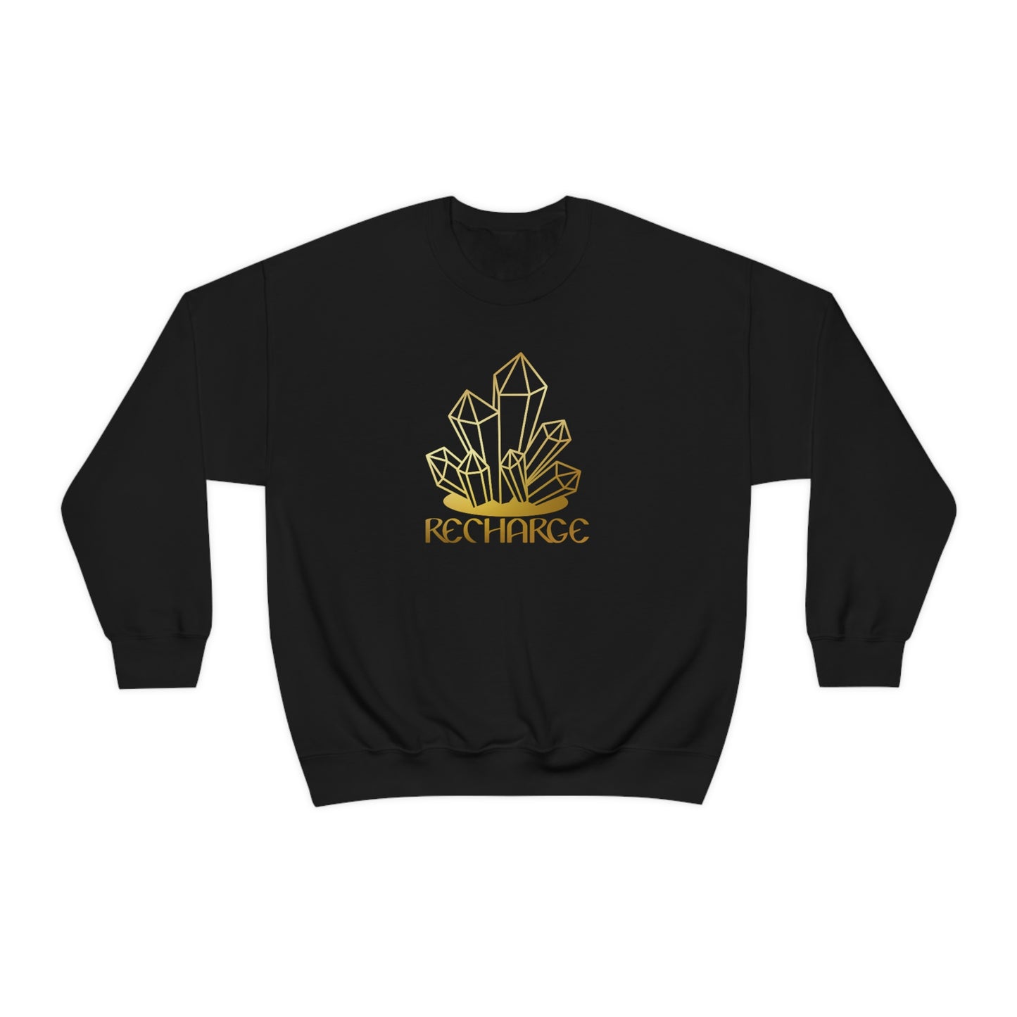 Recharge Gold Font Black unisex heavy blend crewneck sweatshirt