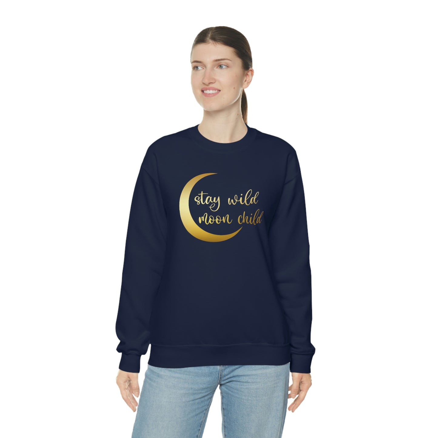 Stay Wild Moon Child Gold unisex heavy blend crewneck sweatshirt