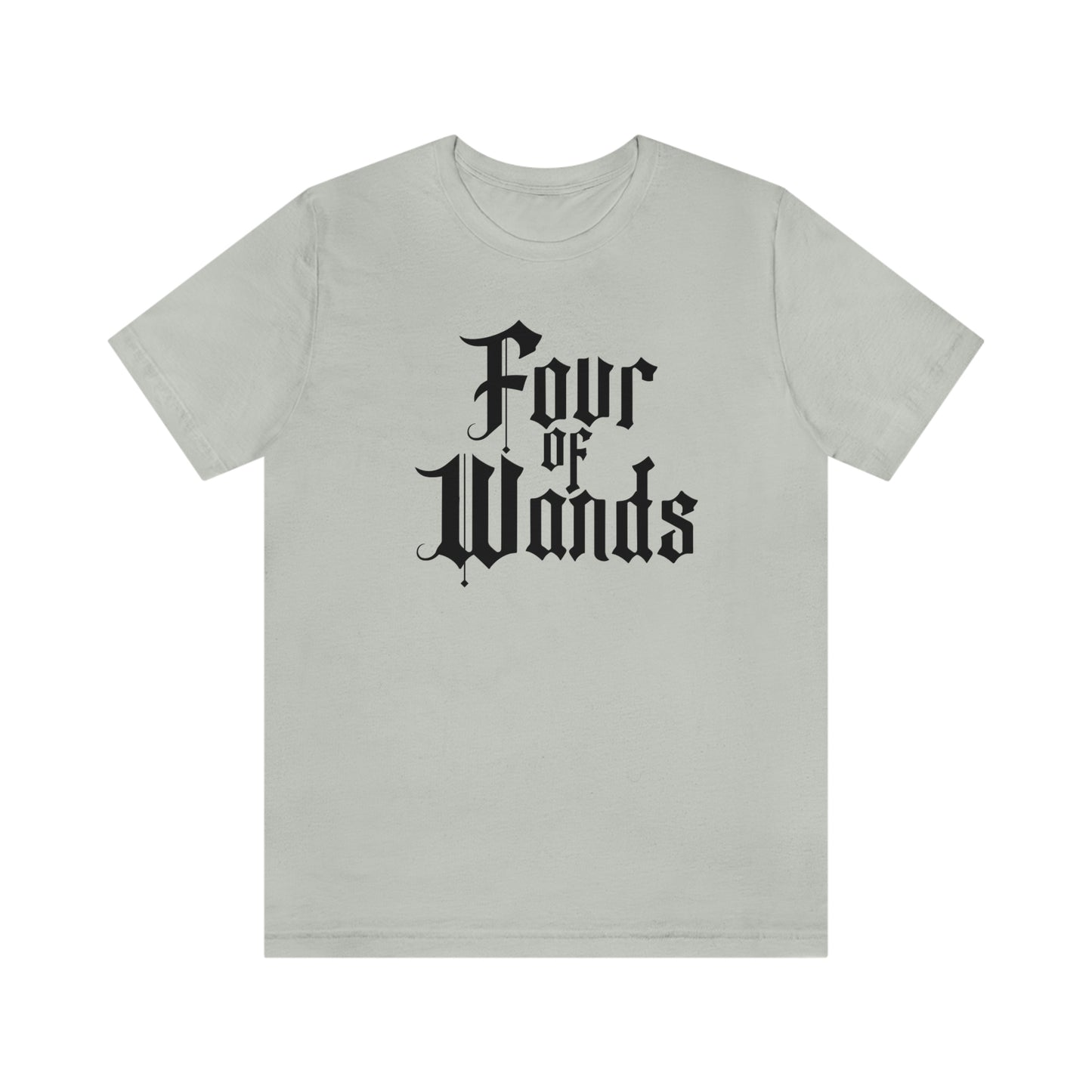 Four of Wands Black Logo Unisex Jersey Short Sleeve Tee