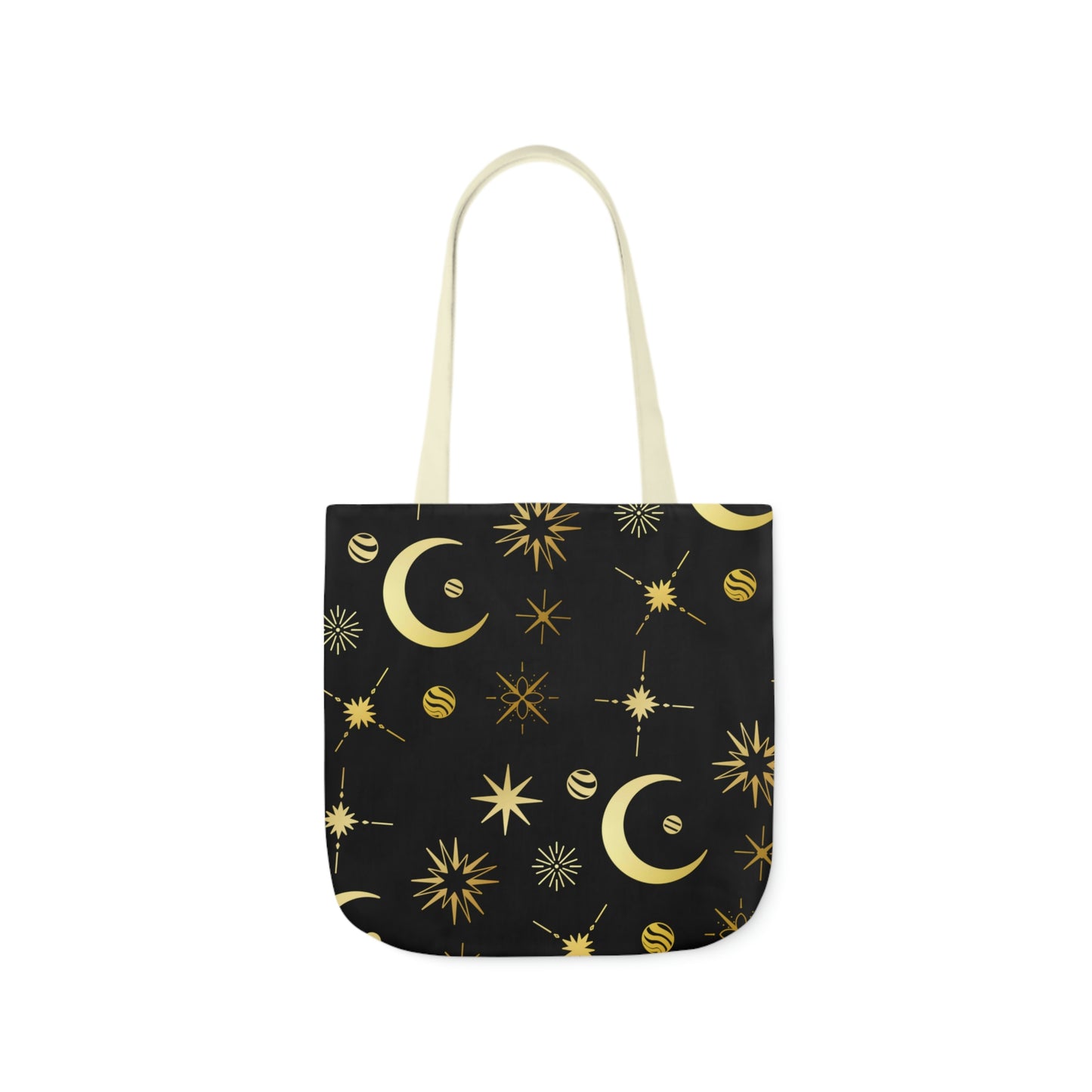 Moon and Stars AOP Polyester Canvas Tote Bag