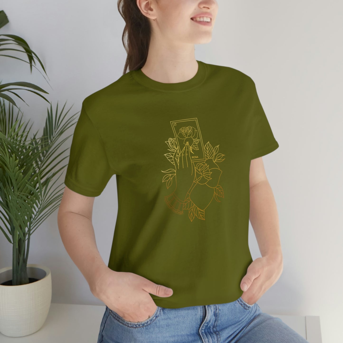 Rosa Card Gold Lines Unisex Jersey Short Sleeve Tee