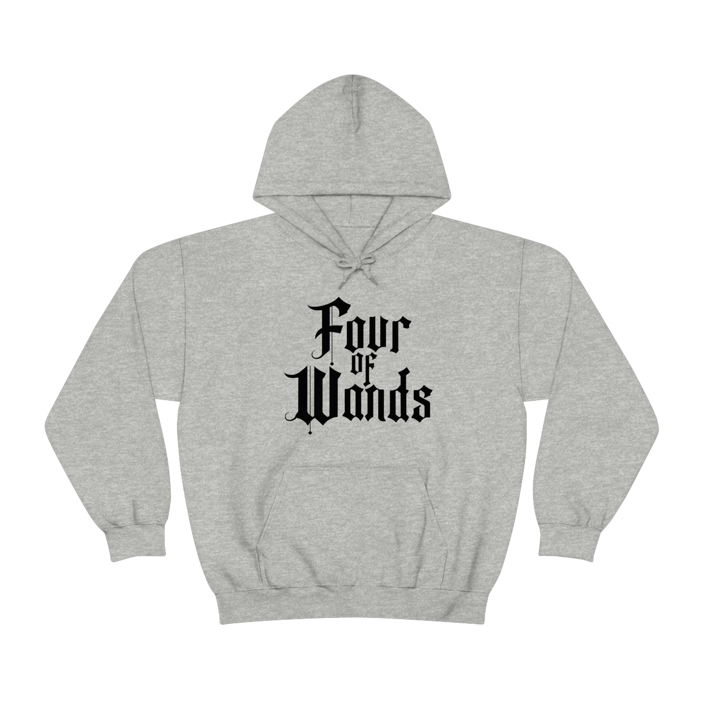 Four of Wands Black Logo Unisex Heavy Blend™ Hooded Sweatshirt