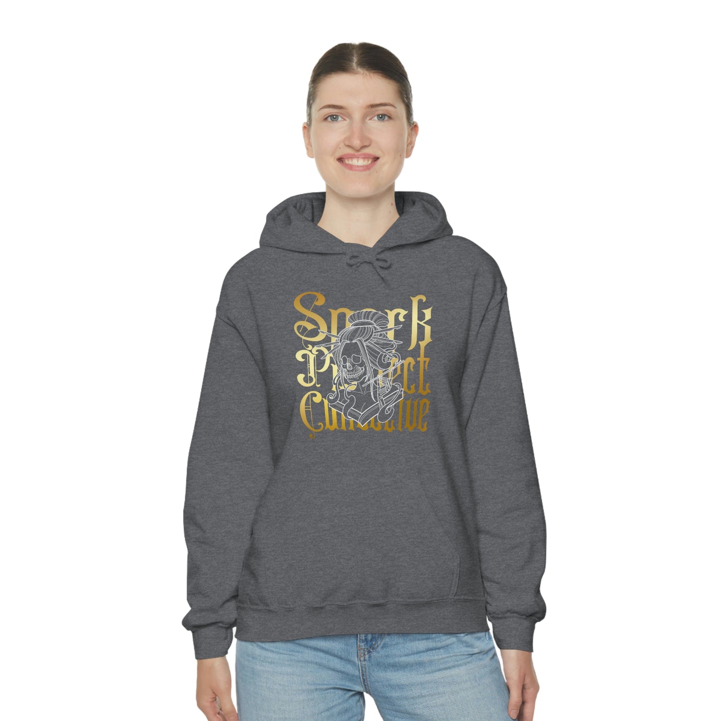 Japanese Spark Gold Font Unisex Heavy Blend™ Hooded Sweatshirt