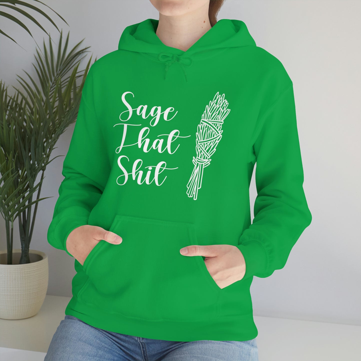 Sage That White Font Unisex Heavy Blend™ Hooded Sweatshirt