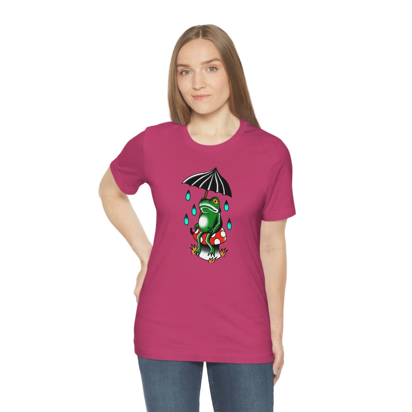 Rainy Day Frog Unisex Jersey Short Sleeve Tee