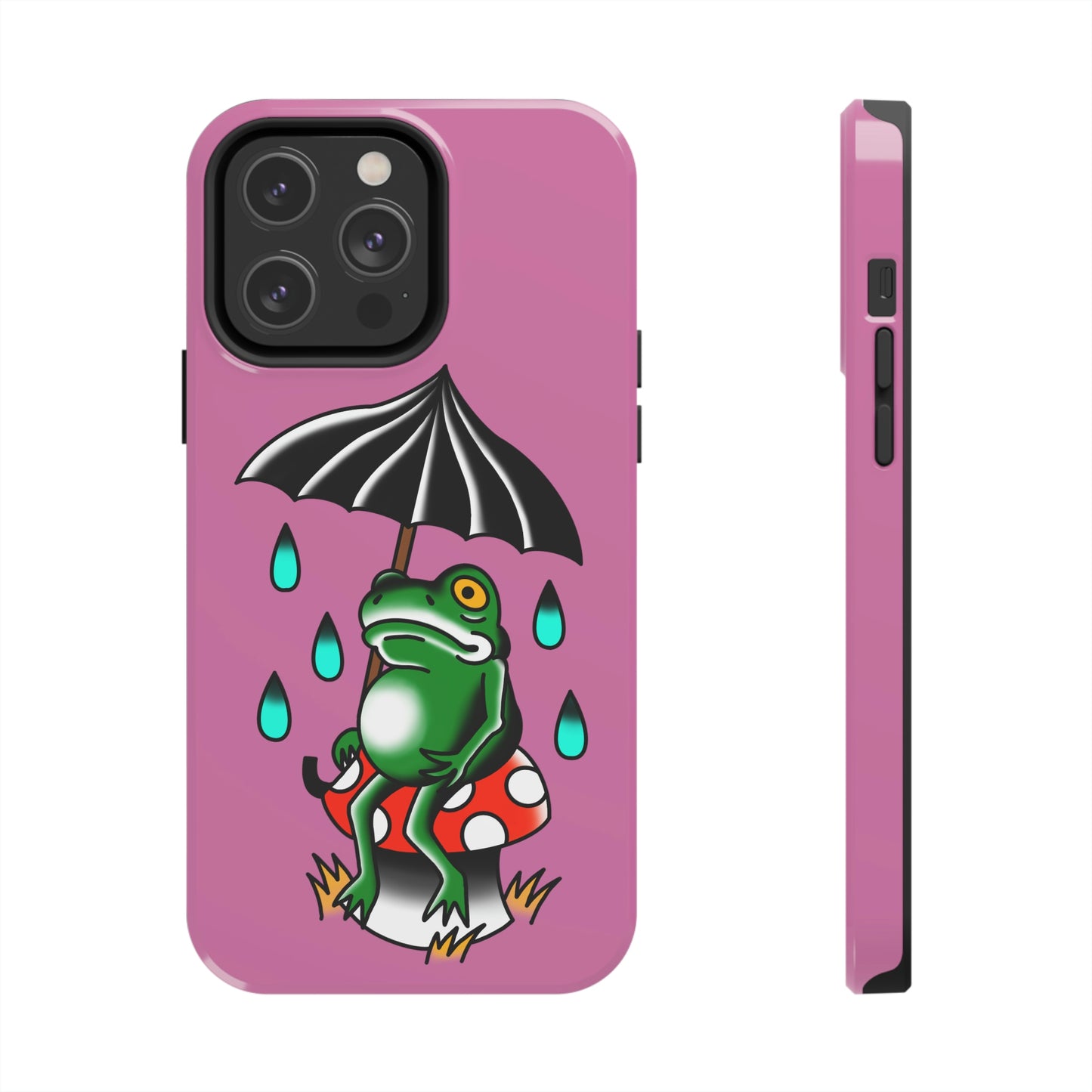 Rainy Day Frog Pink Tough Phone Cases, Case-Mate