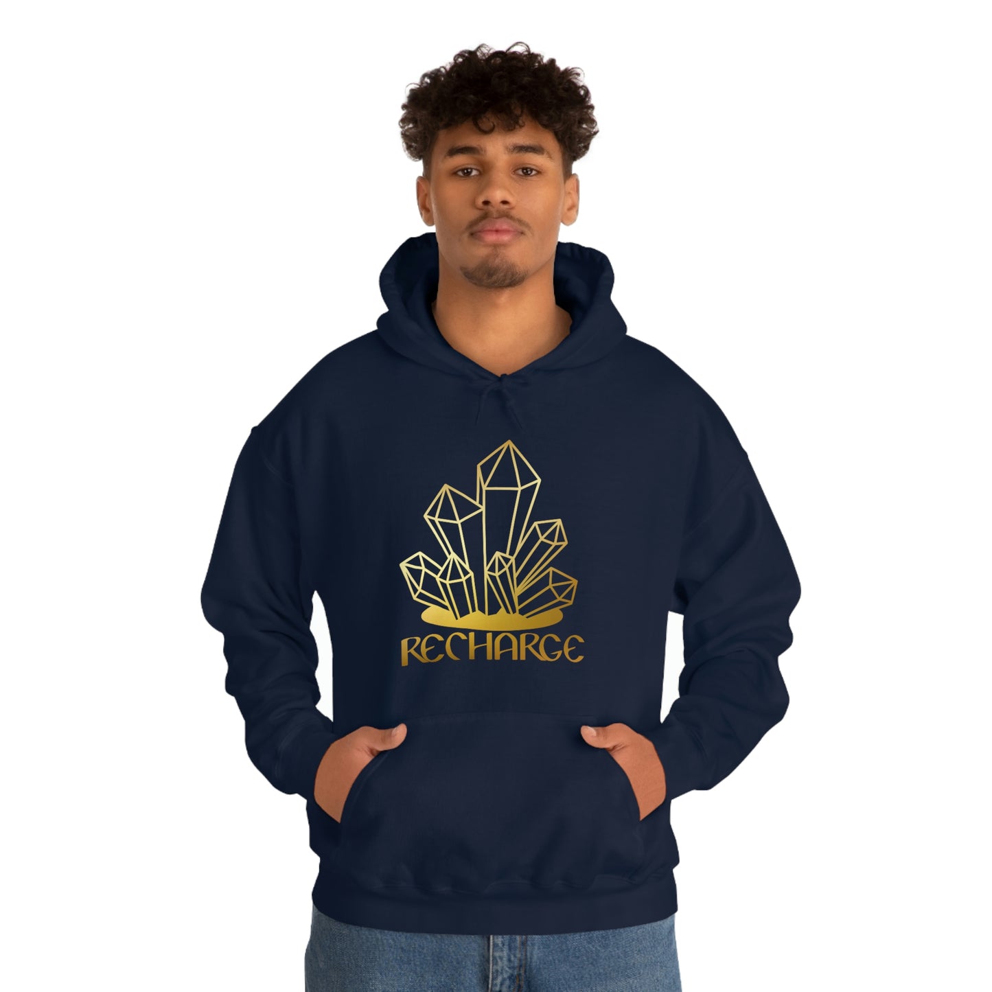 Recharge Gold Font Unisex Heavy Blend™ Hooded Sweatshirt