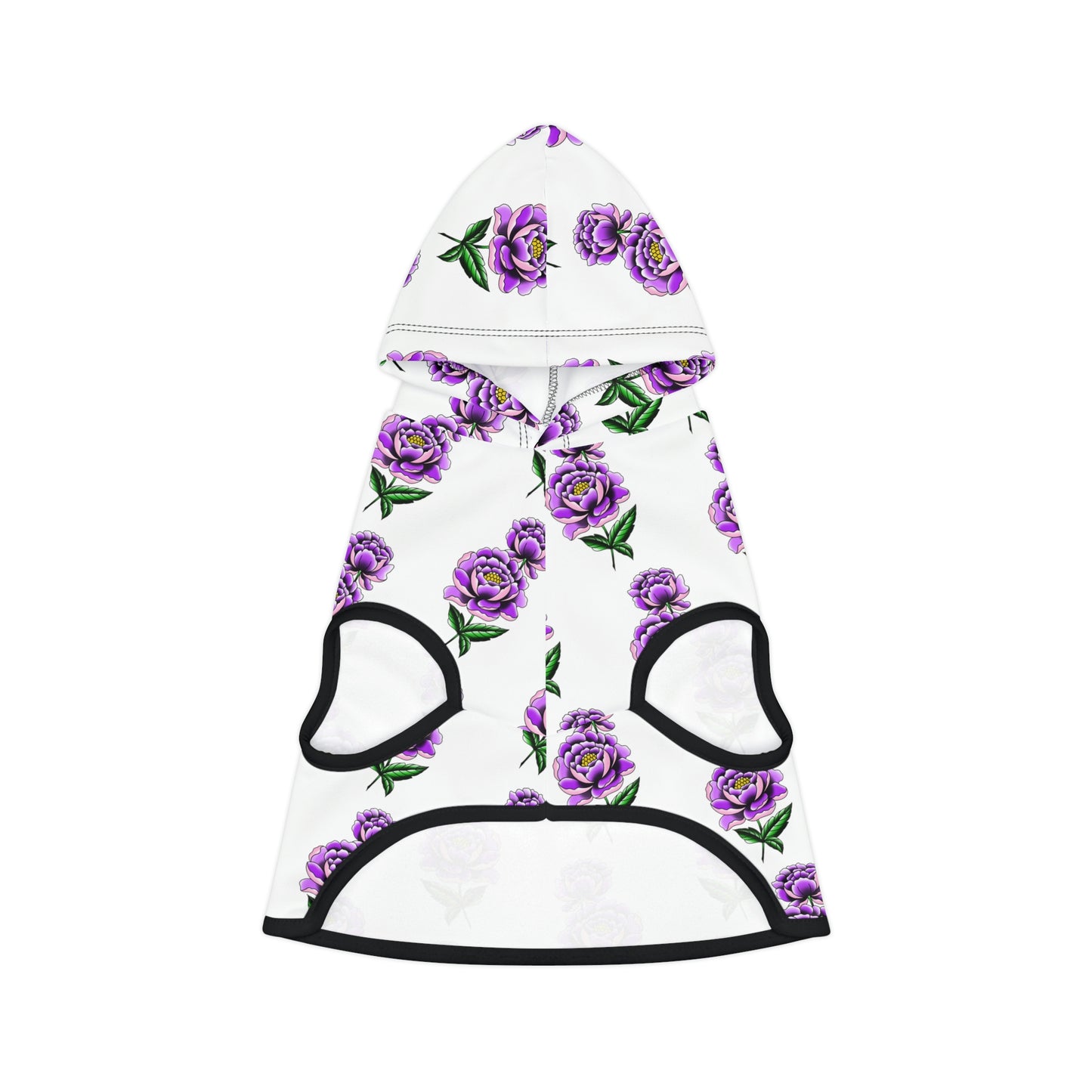 Flower Pattern White Dog Hoodie